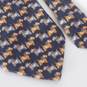 Terrier dog tie Silk tie pet lover gift Dog tie Italian Tie Collectibletie Novelty tie Dog necktie Vintage tie Mens necktie Animal tie