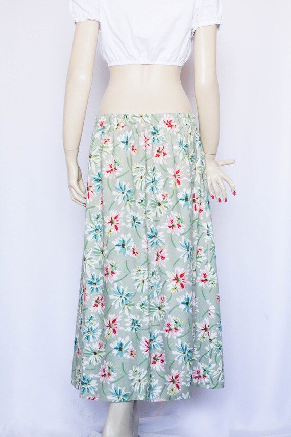 Vintage maxi skirt Long skirt Floral skirt Flower… - image 8