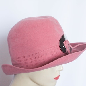 Pink Vintage wool hat Womens fedora Size small hat Wool hat Warm hat Winter hat Casual fedora Wool fedora Ladies hat Retro hat