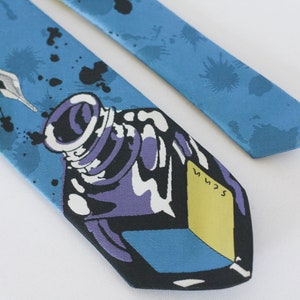Ink pen tie Mens tie Teacher gift Colletible tie Novelty tie Teacher tie Fun tie Classroom tools Writer gift