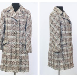 Vintage plaid coat Wool coat Size Winter coat Winter overcoat Warm coat Checkered Coat Womens coat Womens jacket Retro coat Italian