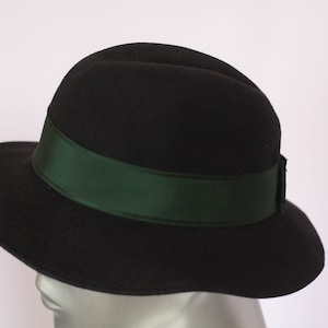 Unisex Classic fedora Hat Men&#39;s hat Womens hat Black fedora Unisex fedora Size medium Mens fedora  Vintage hat Black hat