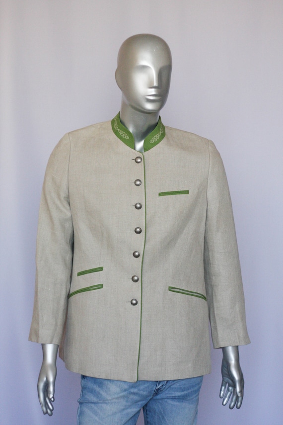 Oktoberfest blazer Gray blazer Mens blazer Linen … - image 2