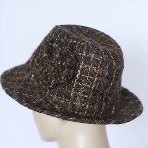 Plaid wool Vintage wool hat Womens fedora Size small hat Wool hat Warm hat Winter hat Casual fedora Wool fedora Ladies hat Retro hat