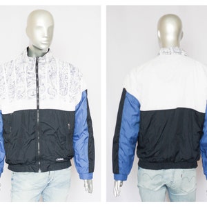 Blue jacket Vintage windbreaker 90s windbreaker Shell jacket Men&#39;s raincoat Retro jacket Men&#39;s outwear Track jacket Athletic jacket