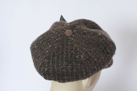 Brown wool hat Vintage hat Flat hat Flat cap News… - image 4