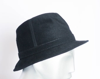 Unisex Classic fedora Hat Sombrero de hombre Sombrero de mujer Fedora negro Unisex fedora Tamaño pequeño Fedora de hombre Sombrero vintage Sombrero negro