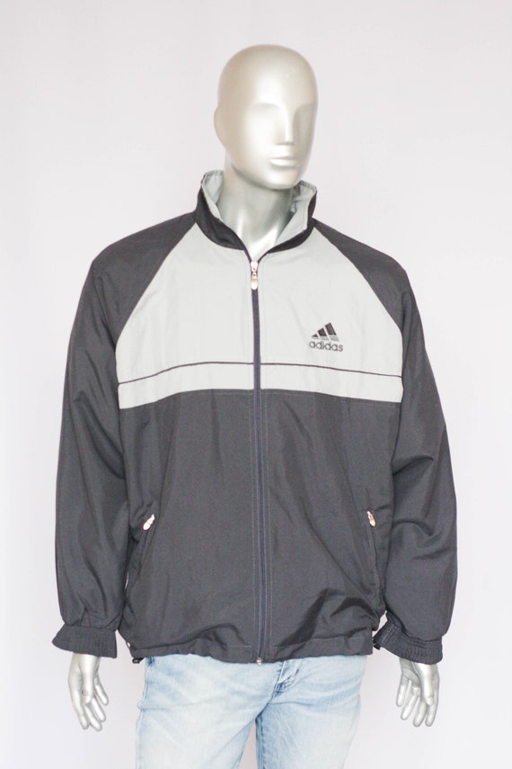 Vintage Gray Adidas Sweatshirt Mens Windbreaker Vintage Vintage Gray Adidas Sweatshirt Mens Windbreaker Vintage
