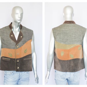 Vintage national vest Wool vest German vest Alpine vest Oktoberfest clothing Womens vest Austria clothes Bavarian vest  Pachwork vest