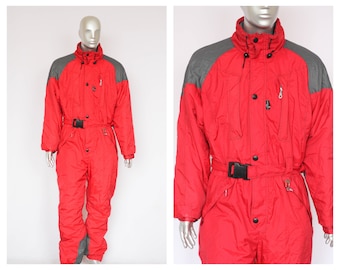 90s Vintage ski suit Retro ski suit Mens ski suit One piese suit Jump suit Sportswear Winter sports Snow suit Skiing suit Snowboard