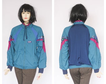 Size small jacket Windbreaker jacket Sport top Womens jacket Dark blue jacket Athletic jacket Sport fashion 90s jacket Retro track top