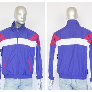 Blue jacket Vintage windbreaker 90s windbreaker Shell jacket Men&#39;s raincoat Retro jacket Men&#39;s outwear Track jacket Athletic jacket