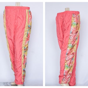 Vintage pants Rose trousers Abstract pants Sportwear Windbreaker suit Track pants Athletic wear Athleisure Joggers pants Womens pants