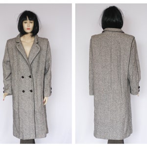 Elegant double breasted wool coat Gray coat vintage coat Winter coat Warm coat Retro coat Women coat Overcoat Outwear coat Loose wool coat