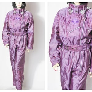 Purple ski suit Womens suit Size medium Snowboadrding suit Warm suit Jump suit Skiing suit Winter suit Winter clothing Snowboarding suit