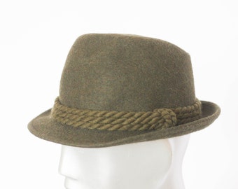 Oktoberfest German hat Bavarian hat men's Fedora Size medium 57 Khaki hat Felt hat Warm hat Retro hat Gentelman hat  Classic hat Winter hat