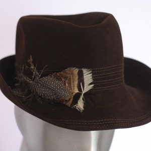 Retro wool hat Wool fedora Men&#39;s fedora Vintage hat Brown fedora Wegener Warm hat Feather hat Wool hat Hat for men Casual hat Stylish