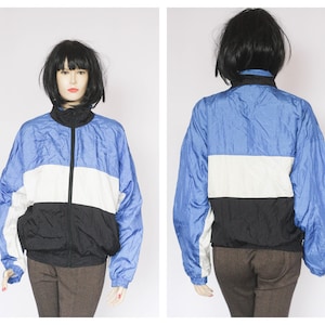 Vintage Blue  jacket Sports jacket Womens windbreaker Vintage windbreaker 90s clothes Sister gift Retro jacket Ladies  Casual jacket fashion