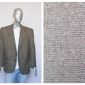 Size large Vintage mens blazer Wool blazer Plaid blazer Stylish blazer Wool jacket Casual blazer Brown blazer Tweed blazer mens Clothing