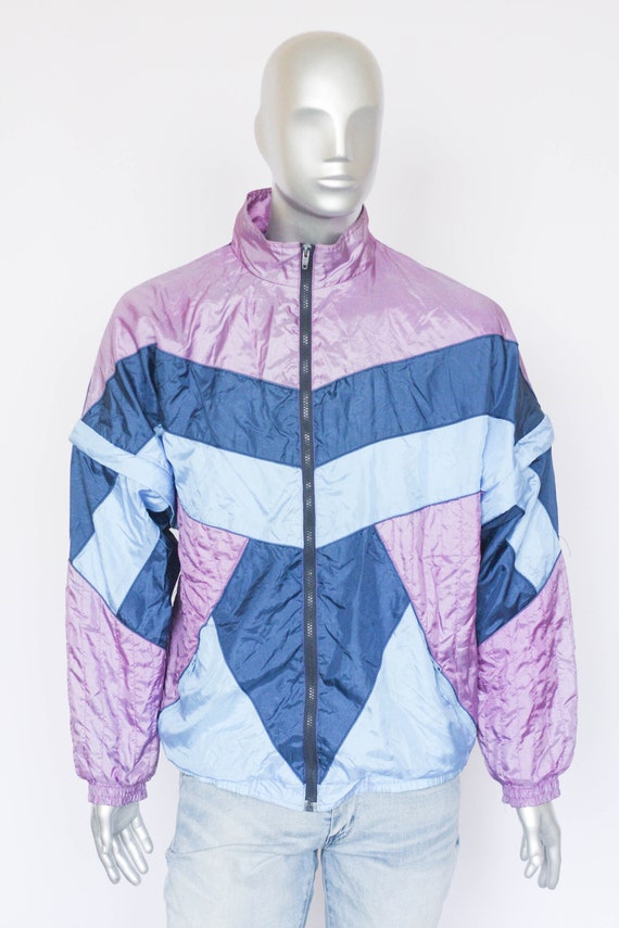 Vintage 90s purple windbreaker Men's jacket Shell… - image 2