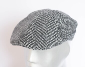 Sombrero de lana gris Sombrero vintage Sombrero plano Gorra plana Sombrero Newsboy Gorra de hiedra Gorra de golf Sombrero de conducir Gorra retro Gorra francesa Sombrero grande mediano de otoño Gorra cálida