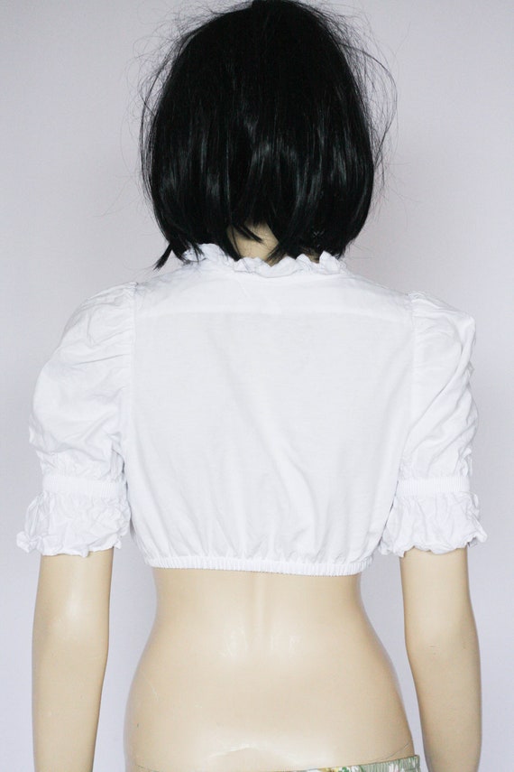 Size XS Dirndl blouse Crop blouse Vintage blouse … - image 8
