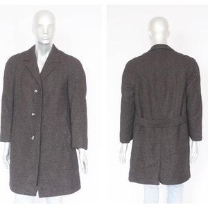 Casaco marrom Casaco de lã Casaco quente Macacão de inverno Casaco masculino Casaco xadrez Casaco xadrez Roupa retrô Casaco vintage Casacos para homens Casaco de tweed