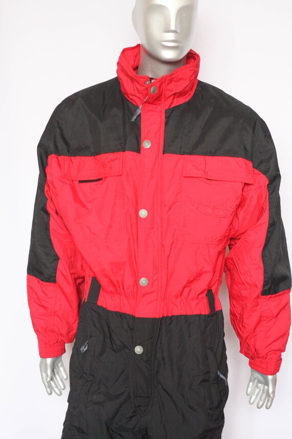 Vintage ski suit Men's ski suit Red suit 90s ski suit… Gem