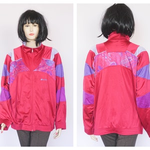 Vintage abstract sweatshirt Sport wear red adidas Ladies sweatshirt Womens sweatshirt Vintage track suit vintage outwear Travel jacket