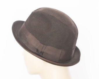Sombrero de lana vintage Fedora Mujer Tamaño pequeño Cinta bronceado Sombrero marrón Sombrero de lana Sombrero de abrigo Sombrero de invierno Casual fedora Lana fedora Sombrero de dama Sombrero retro