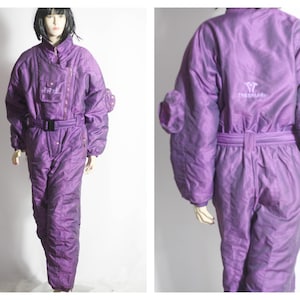 Übergroßer Lila Skianzug Damen Skianzug Winteranzug Warmer Anzug Schneeanzug Warmer Anzug Vintage-Anzug Skianzug Ski-Overal Einteiliger Anzug