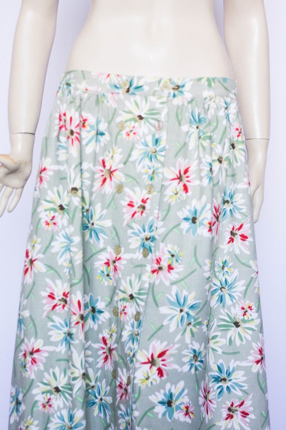 Vintage maxi skirt Long skirt Floral skirt Flower… - image 3
