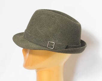 Unisex Classic fedora Hat Men's hat Womens hat Green fedora Unisex fedora Size small Mens fedora  Vintage hat Green hat