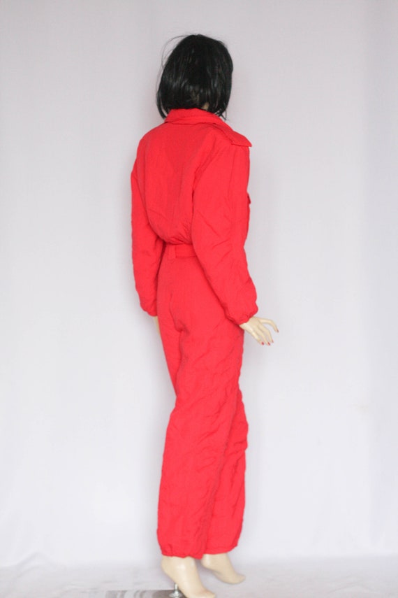 Red 80s  ski suit Size medium vintage ski suit Wo… - image 6