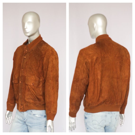 Vintage Bomber Leather Jacket Mens Jacket Leather Jacket Size | Etsy