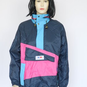 Chaqueta vintage de bloque, chaqueta deportiva, cortavientos para mujer, cortavientos vintage, ropa de los 90, regalo para hermanas, chaqueta retro, chaqueta casual de moda para mujer.