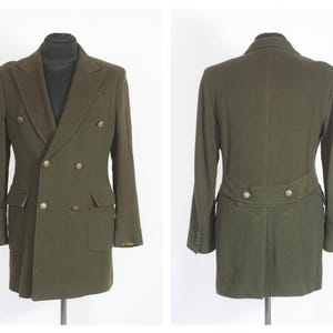 Vintage brown/green wool Austrian coat Mens coat Winter coat Wool trench Winter overcoat Oversized coat Size medium Outwear Mens overcoat