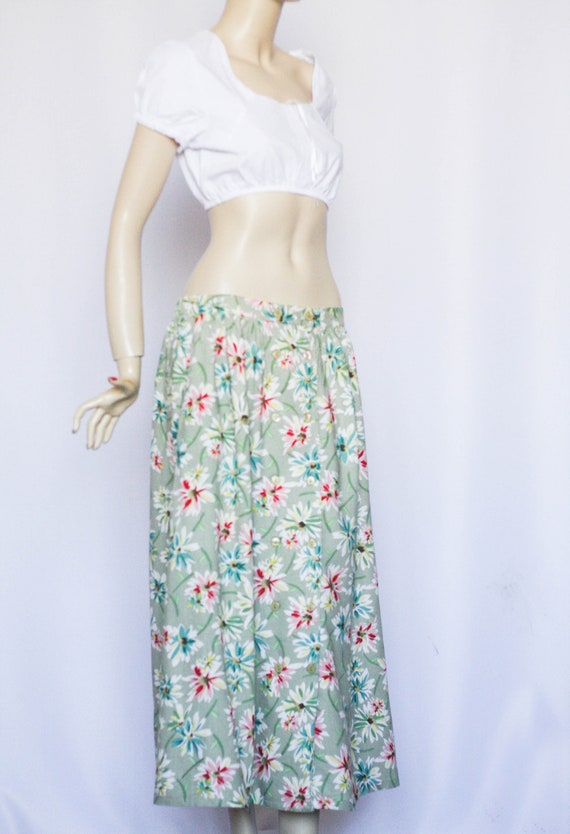 Vintage maxi skirt Long skirt Floral skirt Flower… - image 6