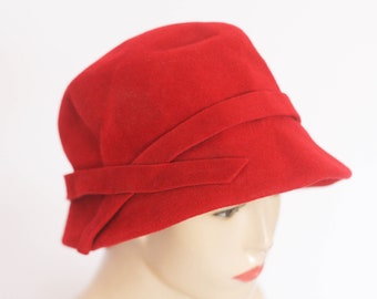 Vintage Lancaster Wool Felt Ladies Red Fedora L Vintage Lancaster Wool Felt Ladies Red Fedora L - Etsy Canada main image 4