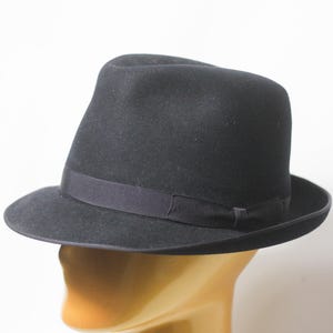 Black fedora hat Size small Men&#39;s fedora Black fedora Retro hat Felt fedora Classic fedora Hat for men Homburg hat Man boho hat