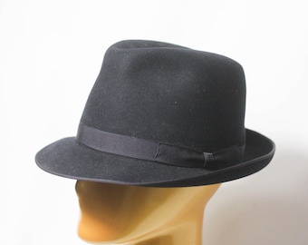 Sombrero fedora negro Talla pequeña Fedora para hombre Fedora negra Sombrero retro Fedora de fieltro Fedora clásico Sombrero para hombre Sombrero Homburg Sombrero boho para hombre