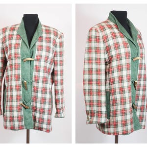 Linen&Silk German blazer Oktoberfest jacket Trachten jacket Alpine jacket Womens national jacket Austrian jacket Long blazer Size medium