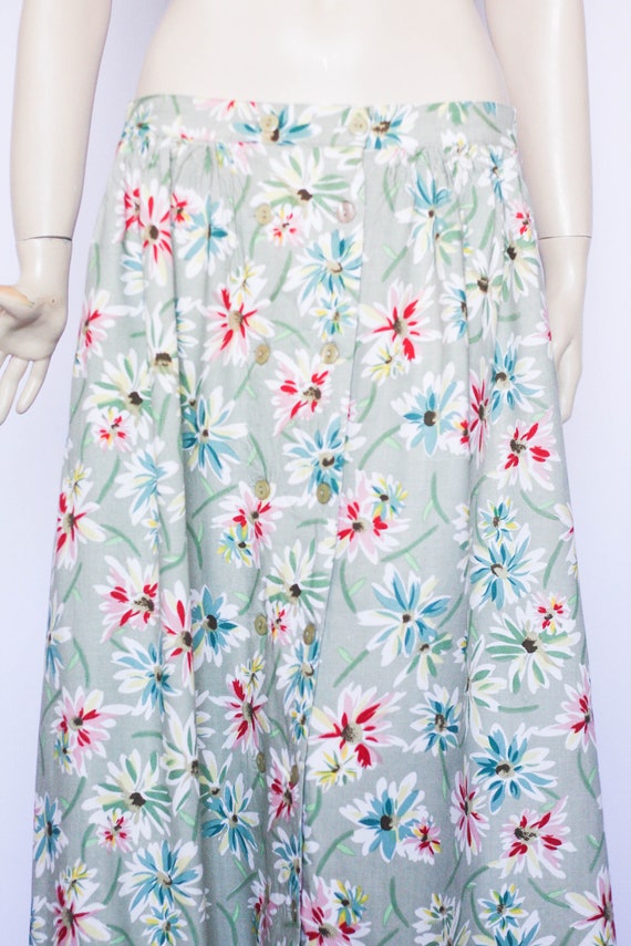 Vintage maxi skirt Long skirt Floral skirt Flower… - image 4