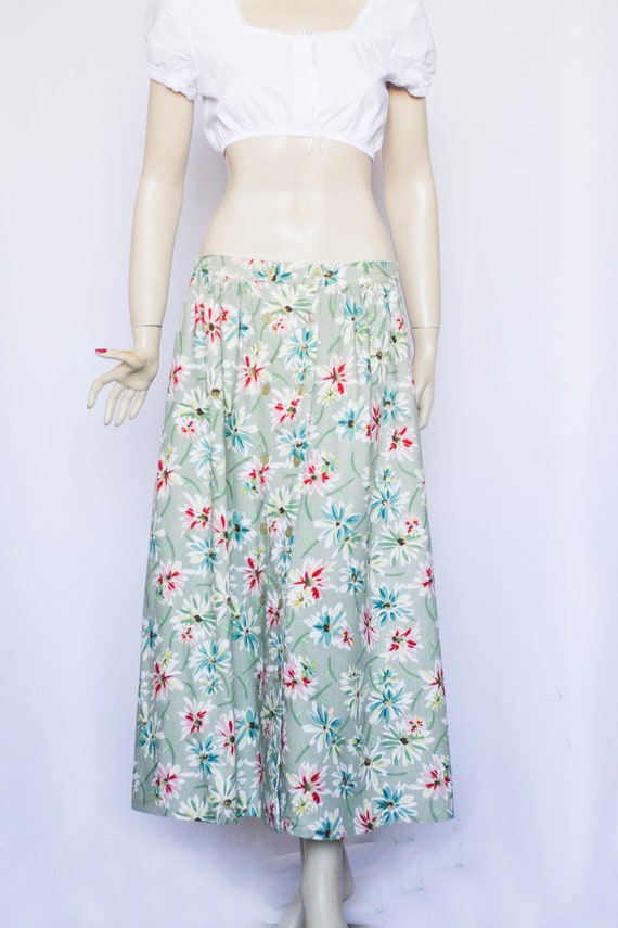 Vintage maxi skirt Long skirt Floral skirt Flower… - image 2
