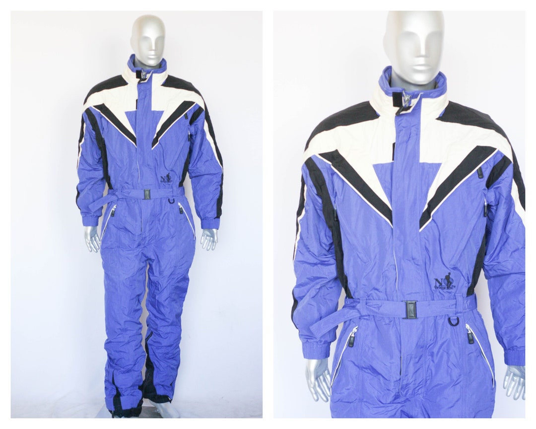 Dark Blue Suit Vintage Ski Suit Retro Ski Suit Mens Ski Suit One Piese