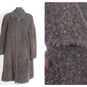 Alpaca coat Womens coat Wool coat Brown coat Winter coat Warm coat Winter overcoat Loose coat Snow coat Size small Brown coat Oversized coat