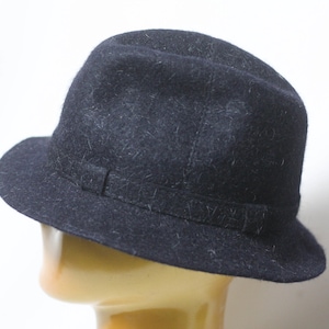 Wool hat Unisex Classic fedora Hat Men&#39;s hat Womens hat Black fedora Unisex fedora Size XS 54 Mens fedora  Vintage hat Black hat