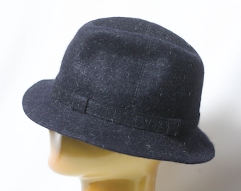 Gorro de lana Sombrero fedora clásico unisex Sombrero para hombre Sombrero para mujer Fedora negra Fedora unisex Talla XS 54 Fedora para hombre Sombrero vintage Sombrero negro