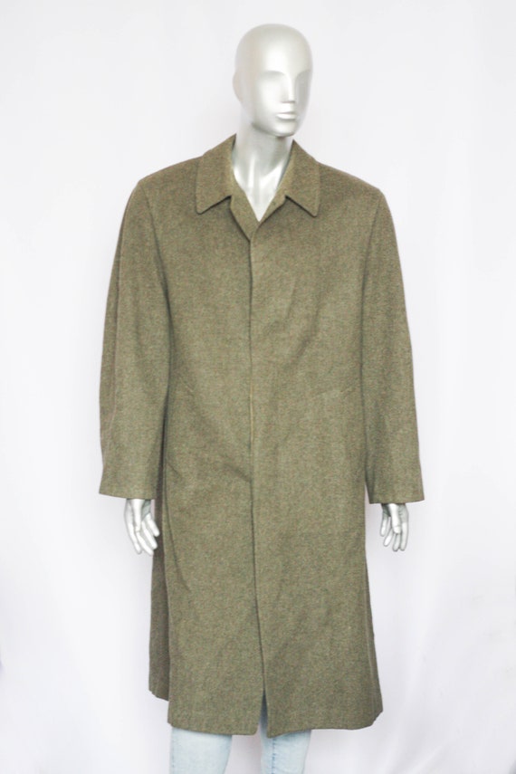 Vintage Khaki Wolle Italienischer Mantel Herrenmantel - Etsy.de