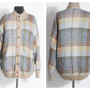 Vintage Plaid coat Wool coat Size large Winter coat Winter overcoat Warm coat Checkered Coat Womens coat Womens jacket Retro coat